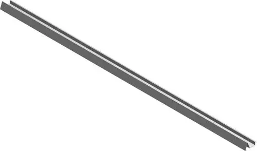 Graue Schiene von Bosch, lang und schmal, mit zwei parallelen Rillen auf der Oberseite. Ideale Anpassungsmöglichkeiten für verschiedene Anwendungen.